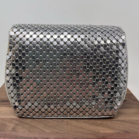 Vintage F.W. Woolworth Silver Metallic Sequins Mini Chain Bag - Picture 5 of 16